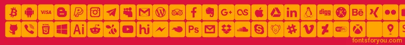 font social media Font – Orange Fonts on Red Background