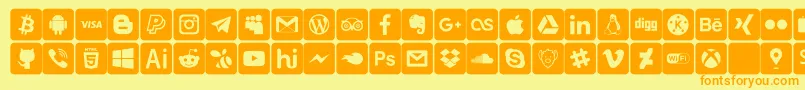 Fonte font social media – fontes laranjas em um fundo amarelo