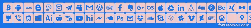 fuente font social media – Fuentes Rosadas Sobre Fondo Azul