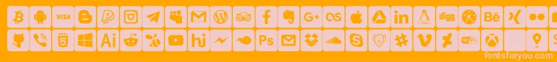 font social media-Schriftart – Rosa Schriften auf orangefarbenem Hintergrund