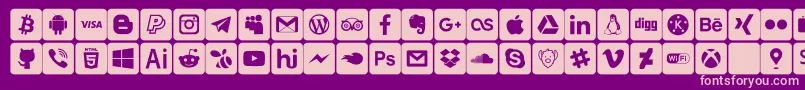 Шрифт font social media – розовые шрифты на фиолетовом фоне