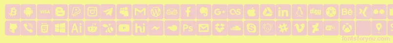font social media Font – Pink Fonts on Yellow Background