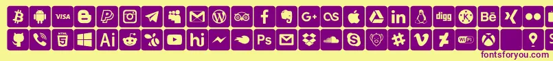 font social media Font – Purple Fonts on Yellow Background