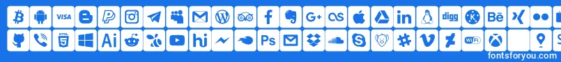 font social media Font – White Fonts on Blue Background