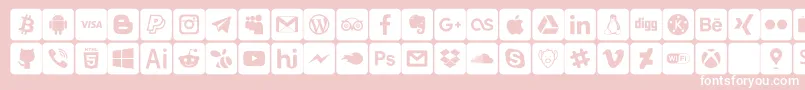 Fonte font social media – fontes brancas em um fundo rosa