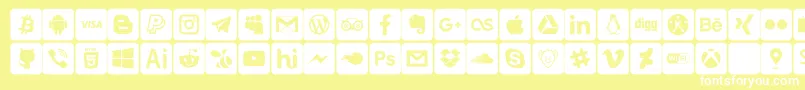 Шрифт font social media – белые шрифты на жёлтом фоне