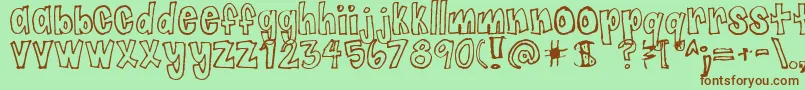 Jaggyfries Font – Brown Fonts on Green Background