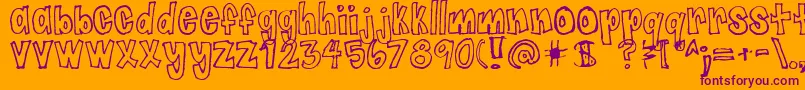Jaggyfries Font – Purple Fonts on Orange Background