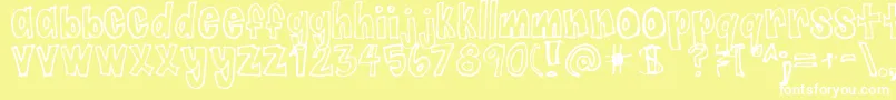 Jaggyfries Font – White Fonts on Yellow Background