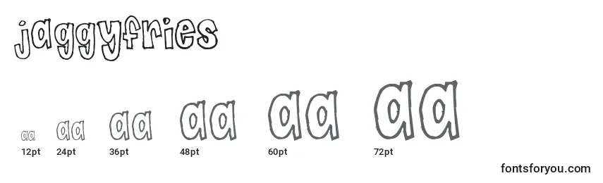 Размеры шрифта Jaggyfries