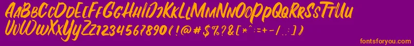 Fontania Font – Orange Fonts on Purple Background