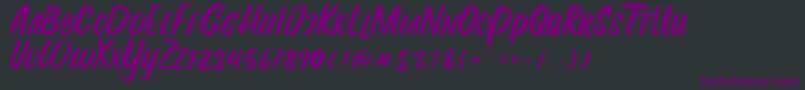 Police Fontania – polices violettes sur fond noir