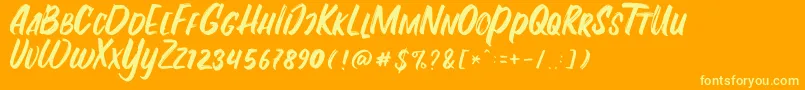 Fontania Font – Yellow Fonts on Orange Background