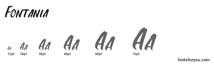 Fontania Font Sizes