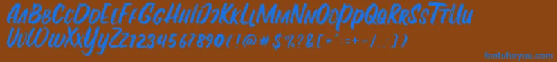 Fontania Font – Blue Fonts on Brown Background