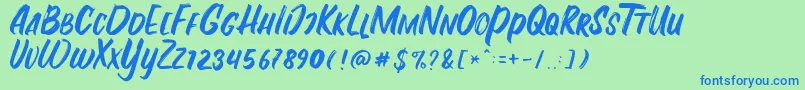 Weitere Informationen zur Fontania-Schriftart Fontania-Schriftart – Blaue Schriften auf grünem Hintergrund