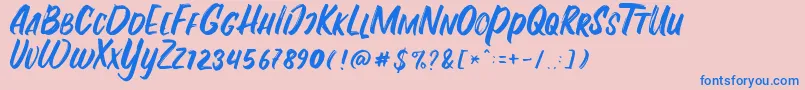 Lisätietoja Fontania-fontista Fontania-fontti – siniset fontit vaaleanpunaisella taustalla