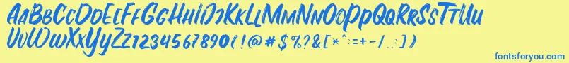 Подробнее о шрифте Fontania Шрифт Fontania – синие шрифты на жёлтом фоне