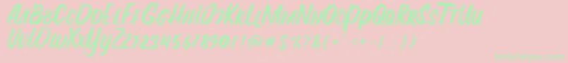 Fontania Font – Green Fonts on Pink Background