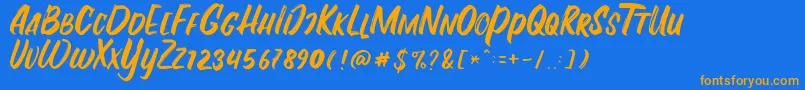 Fontania Font – Orange Fonts on Blue Background