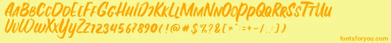 Czcionka Fontania – pomarańczowe czcionki na żółtym tle