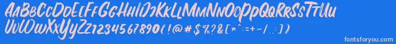Fontania Font – Pink Fonts on Blue Background
