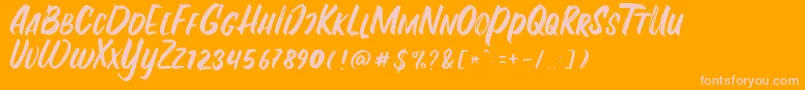 Fontania Font – Pink Fonts on Orange Background