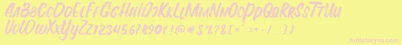 Fontania Font – Pink Fonts on Yellow Background