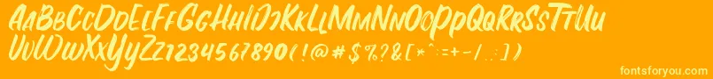 Fontania Font – Yellow Fonts on Orange Background