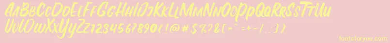 Fontania Font – Yellow Fonts on Pink Background