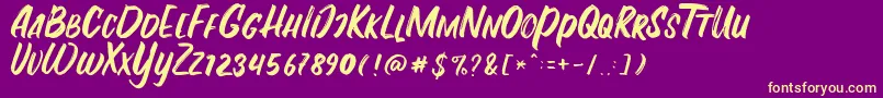 Fontania Font – Yellow Fonts on Purple Background
