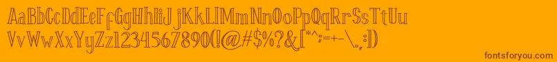 Fontastique Carved Font – Brown Fonts on Orange Background
