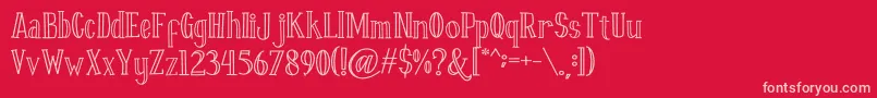 Fontastique Carved Font – Pink Fonts on Red Background