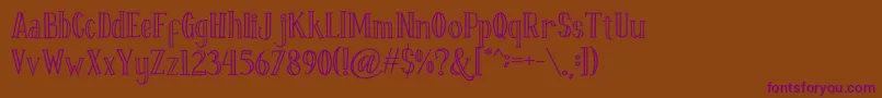 Fontastique Carved Font – Purple Fonts on Brown Background