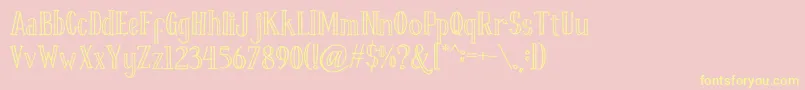 Fontastique Carved Font – Yellow Fonts on Pink Background