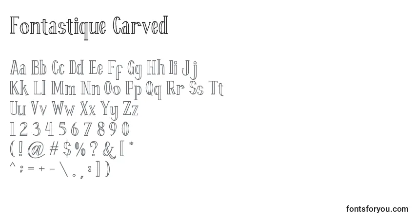 Fontastique Carved (126975) Font – alphabet, numbers, special characters