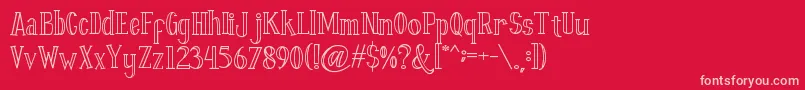 Fonte Fontastique Carved – fontes rosa em um fundo vermelho