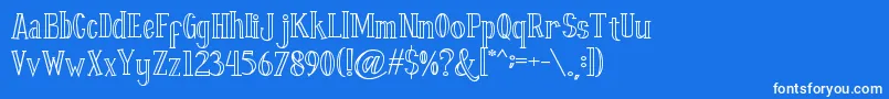 Fontastique Carved Font – White Fonts on Blue Background