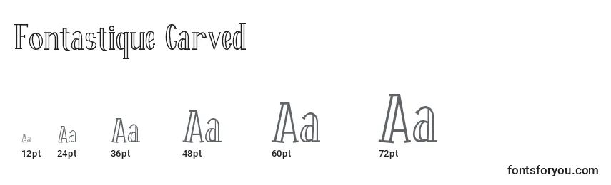 Größen der Schriftart Fontastique Carved (126975)