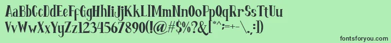 Fontastique Font – Black Fonts on Green Background