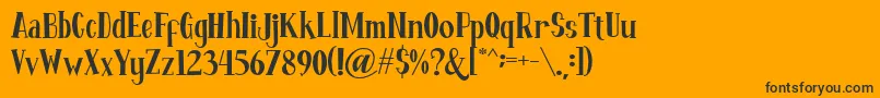 Fontastique-Schriftart – Schwarze Schriften auf orangefarbenem Hintergrund