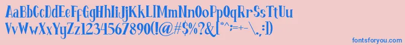フォントFontastique – ピンクの背景に青い文字