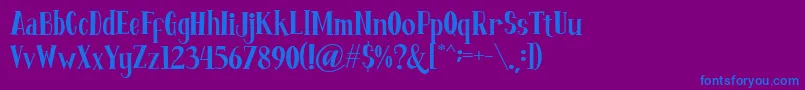 フォントFontastique – 紫色の背景に青い文字