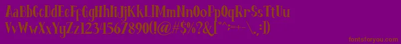 フォントFontastique – 紫色の背景に茶色のフォント