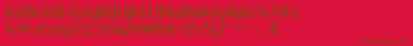 Czcionka Fontastique – brązowe czcionki na czerwonym tle