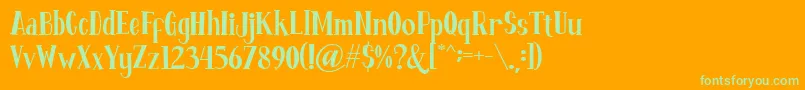 Fontastique Font – Green Fonts on Orange Background