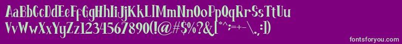 Fontastique Font – Green Fonts on Purple Background