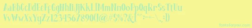 Fontastique-fontti – vihreät fontit keltaisella taustalla