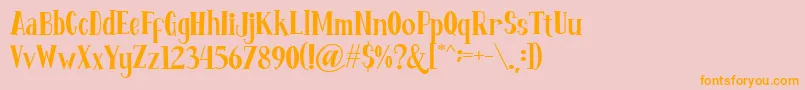 Fontastique-Schriftart – Orangefarbene Schriften auf rosa Hintergrund