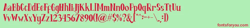Fontastique Font – Red Fonts on Green Background